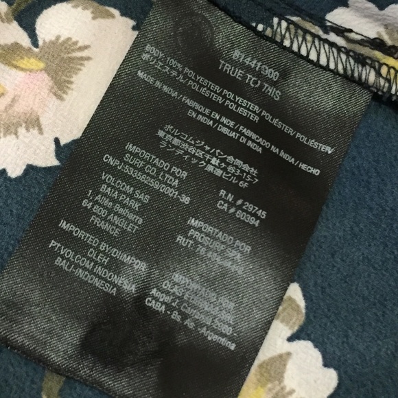 NWT VOLCOM FLORAL SKIRT | sz 10 fitted midi - Picture 13 of 16